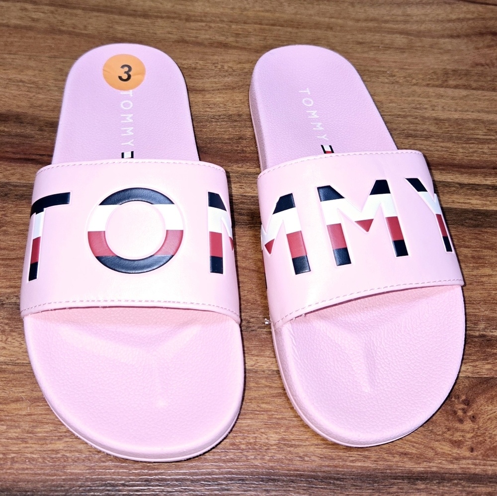 Tommy Hilfiger Pink Slide Sandals girls size 3